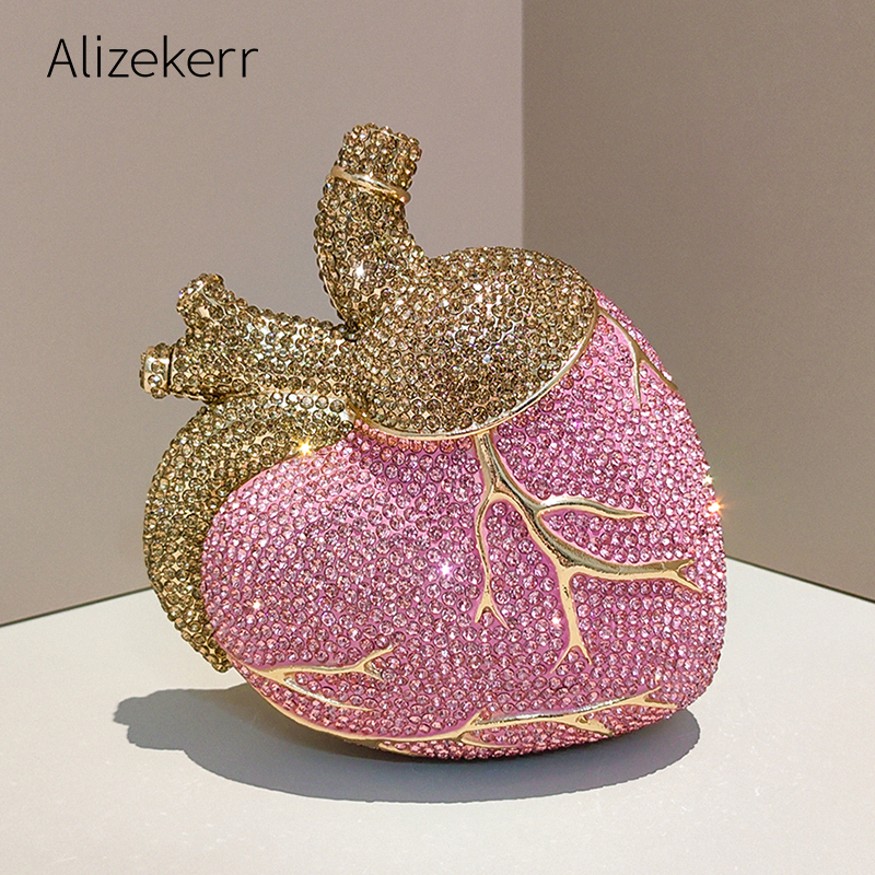 Women Bags 2026 Trends - Alizekerr Heart Shaped Diamond Evening Bags