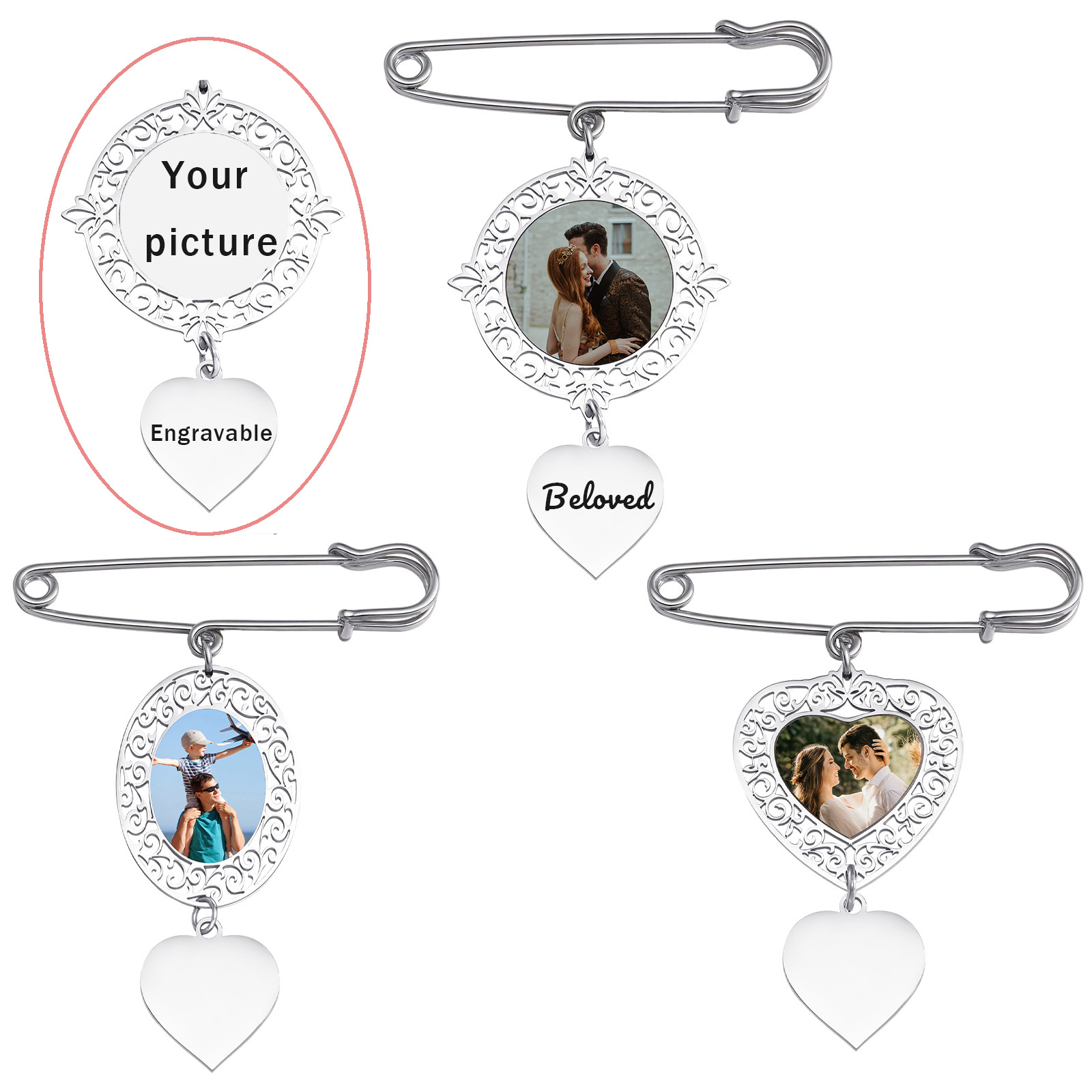Women Bags Wholesale - Custom Picture Badge Brooches Pin DIY