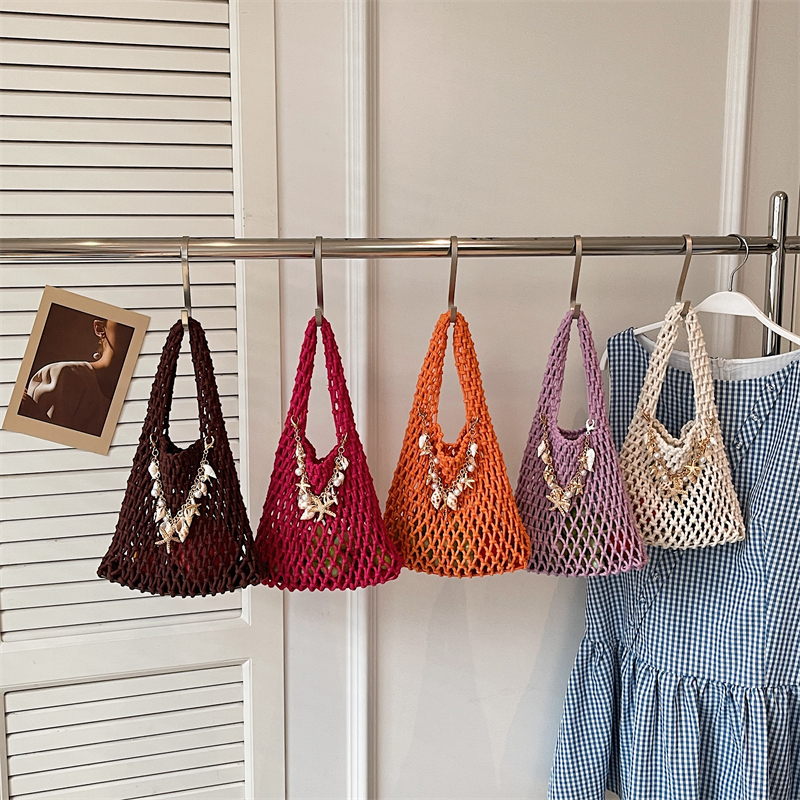 Women Hand Bags Sale - Summer Hollow Out Crochet Mesh Tote