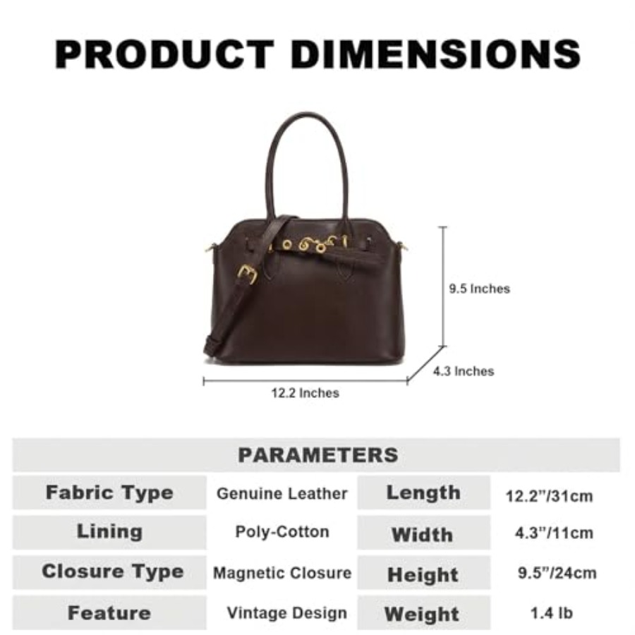 Genuine Leather Satchel Crossb – обзор и цена Top Handle Structured