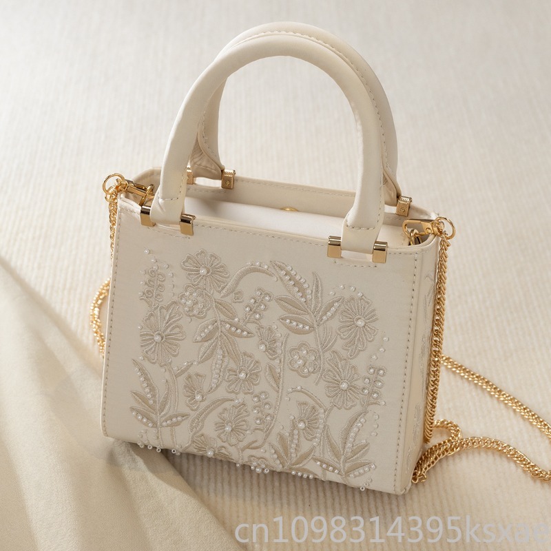 Embroidered Pearl Handbag Vint – обзор и цена Top Handle Structured