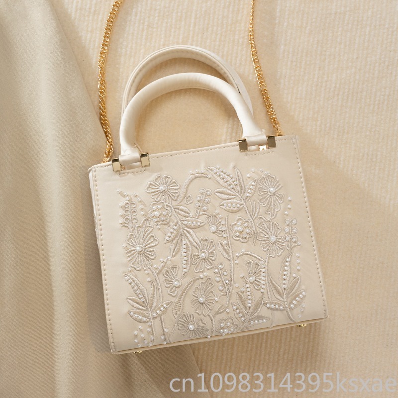 Embroidered Pearl Handbag Vint – обзор и цена Top Handle Structured