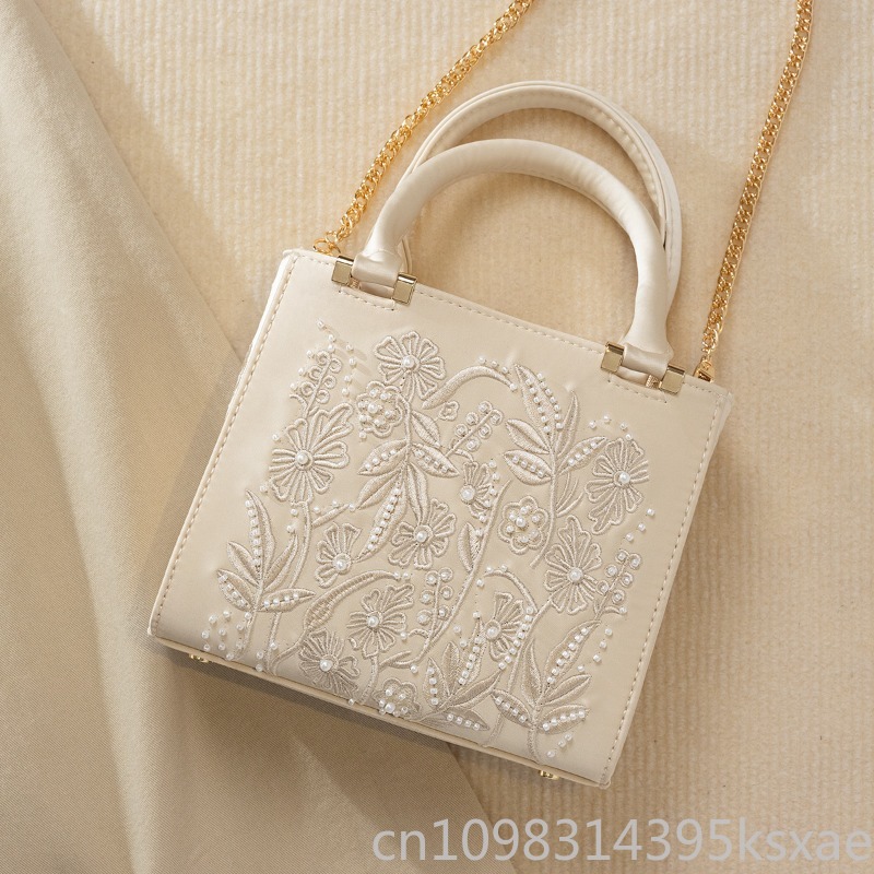 Embroidered Pearl Handbag Vint – обзор и цена Top Handle Structured