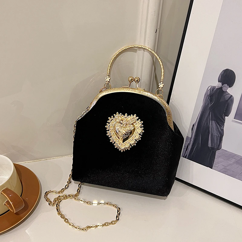 Chains Velvet Frame Heart Dinn – обзор и цена Women Hand Bags Sale