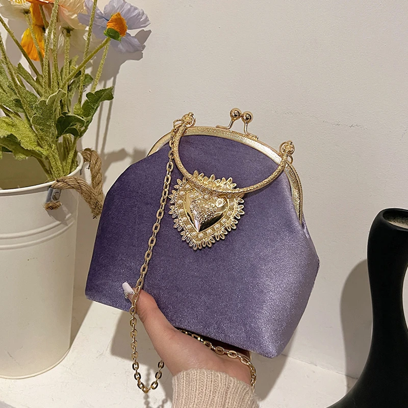 Chains Velvet Frame Heart Dinn – обзор и цена Women Hand Bags Sale